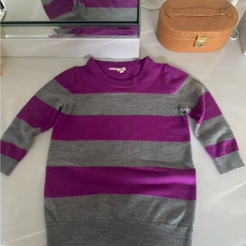 J. Crew Purple Striped Sweater XSmall